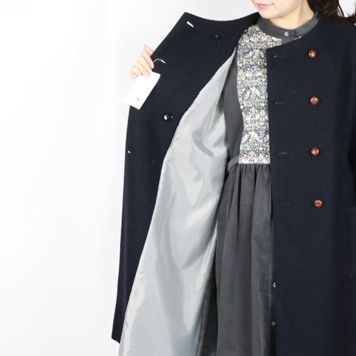 画像20: Vent d'ouest ウールソフト圧縮ノーカラーコート 4色 (20)