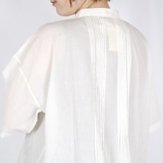 画像23: SOIL 80s COTTON VOILE PLAIN BANDED COLLAR S/SL PINTUCK SHIRT 2色 (23)