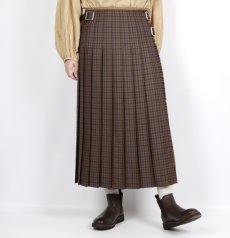 画像3: O'NEIL OF DUBLIN  WORSTED WOOL PATCHWORK LOW WAIST PLEATS WRAP SKIRT LENGTH 80cm (WITH PIN)  2柄 (3)