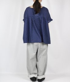 画像11: SOIL   80s COTTON VOILE DOT PRINT GATHERED SMOCK (11)