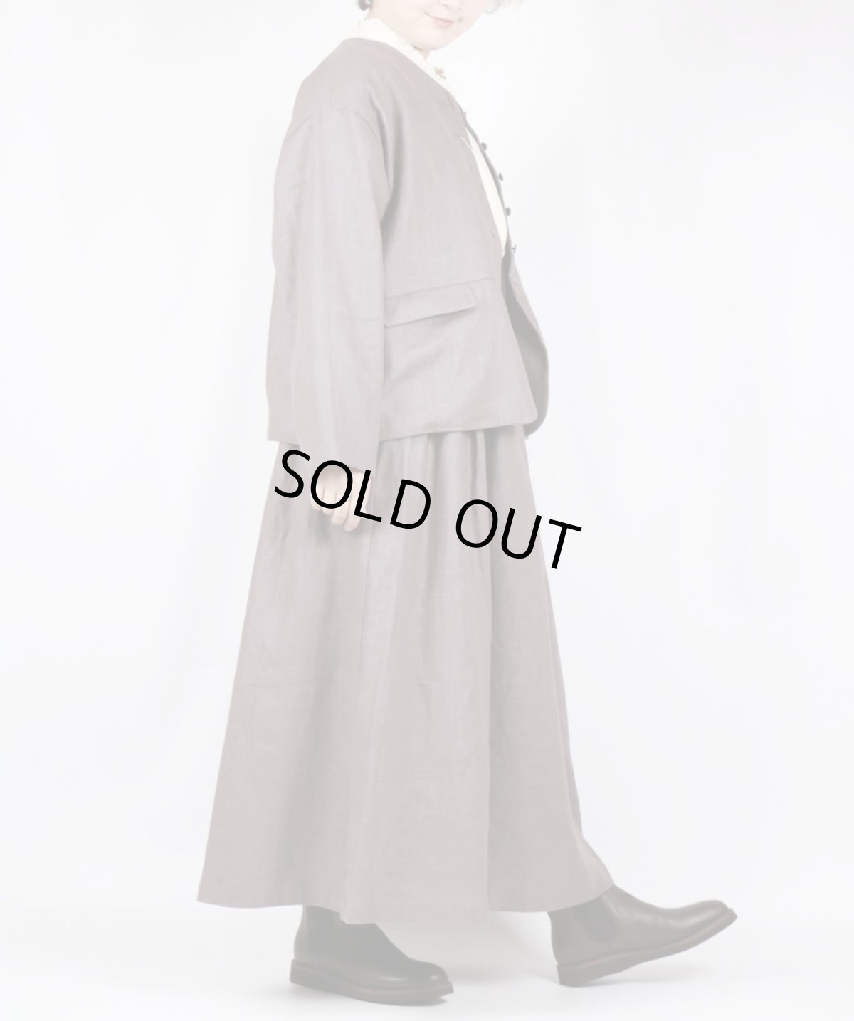 画像15: tukuroi リネンコットンツイル タックスカート　2色 (15)