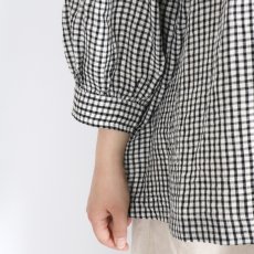 画像7: SOIL  60s LINEN CHECK BANDED COLLAR 3/4SL PINTUCK SHIRT (7)