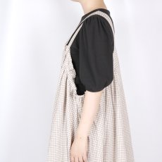 画像21: tumugu:　シャーリングチェック バルーンキャミワンピース　2色  (21)