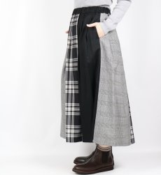 画像4: Vent d’ouest タータンチェック切替イージーロングスカート (4)