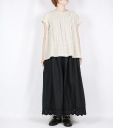 画像21: SOIL 　 80s VOILE PLAIN WITH CUT WORK LACE　CREW -NECK FRENCH /SL SHIRT WITH PINTUCK 3色 (21)
