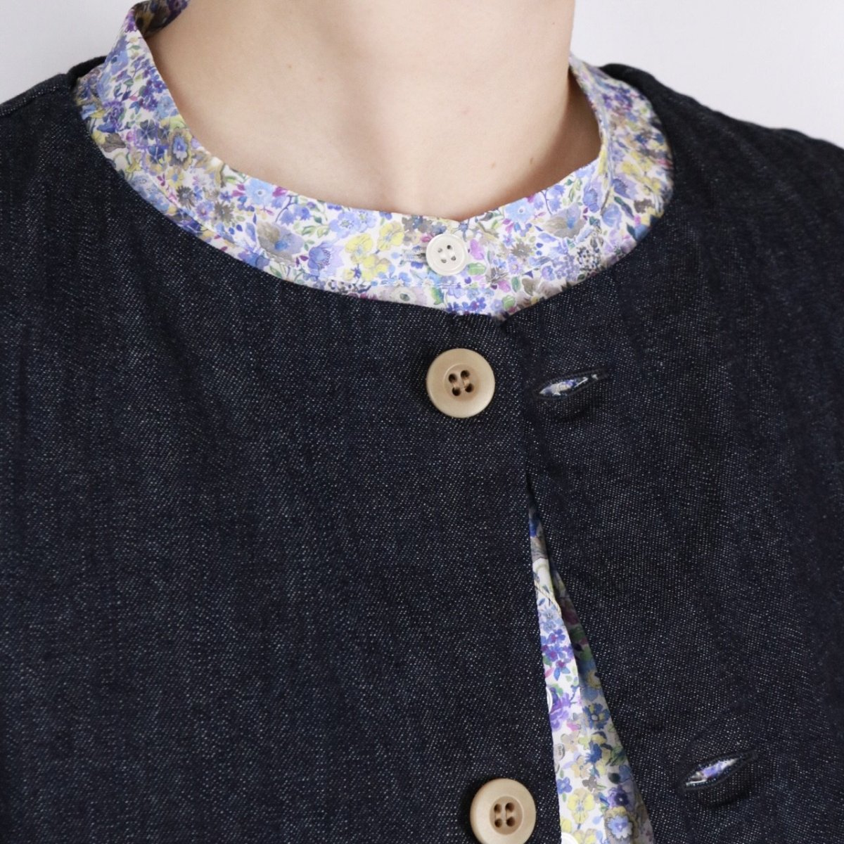 画像8: NARU 8ozムラデニムフロントボタンベスト　4色 (8)