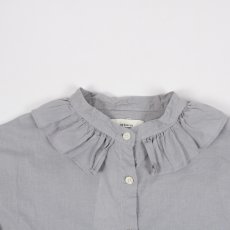 画像33: tukuroi 　製品染め 綿麻平織 フリル スタンドカラー シャツ　3色 (33)