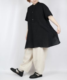 画像16:  SOIL 60s LINEN PLAIN BANDED COLLAR 3/4SL TUNIC 2色 (16)