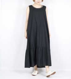 画像1: blue willow   コットン細番手 平織り無地 ペチコートワンピース   2色 (1)
