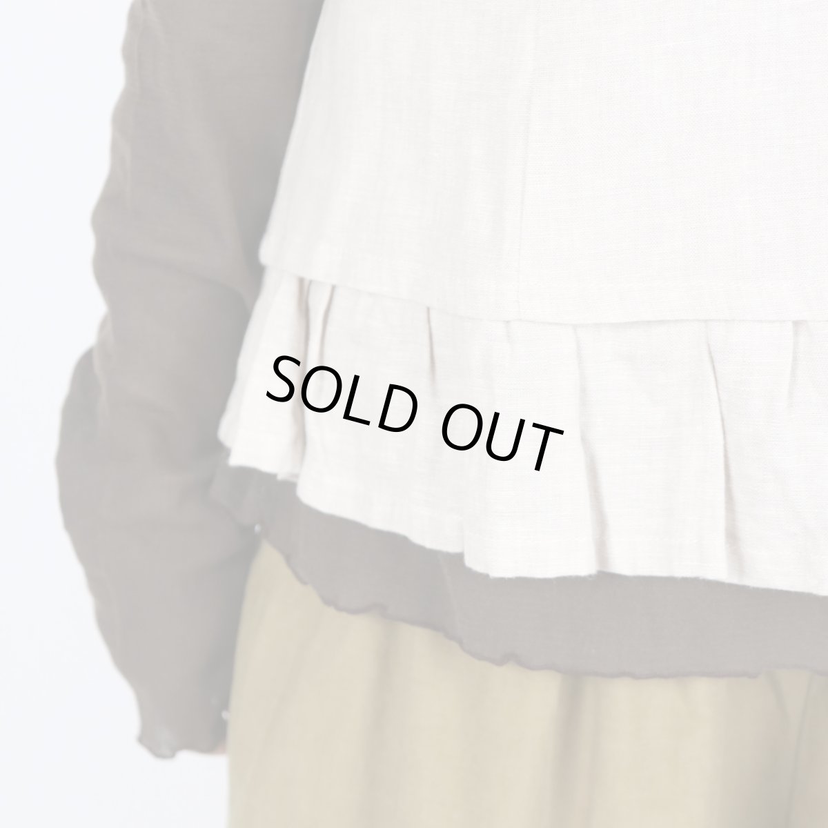 画像9: blue willow リネン平織り無地 裏付きフリルベスト 2色 (9)