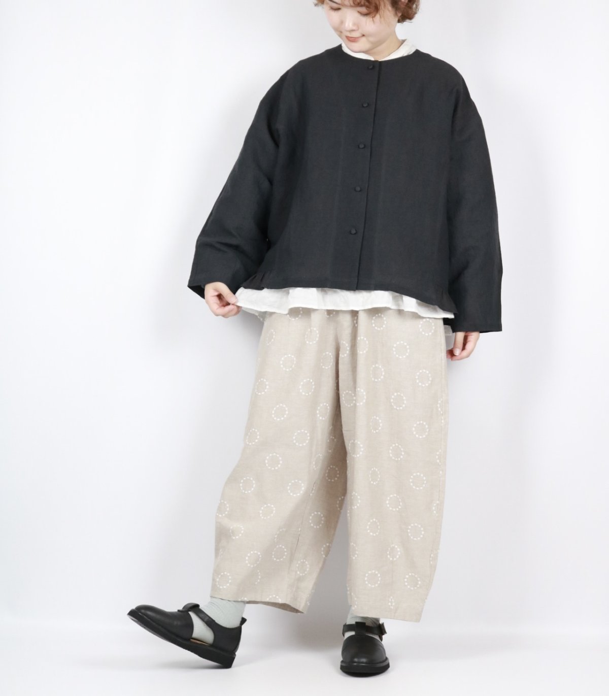 画像14: nachukara 綿麻ワッシャーフリルシャツジャケット 3色 (14)