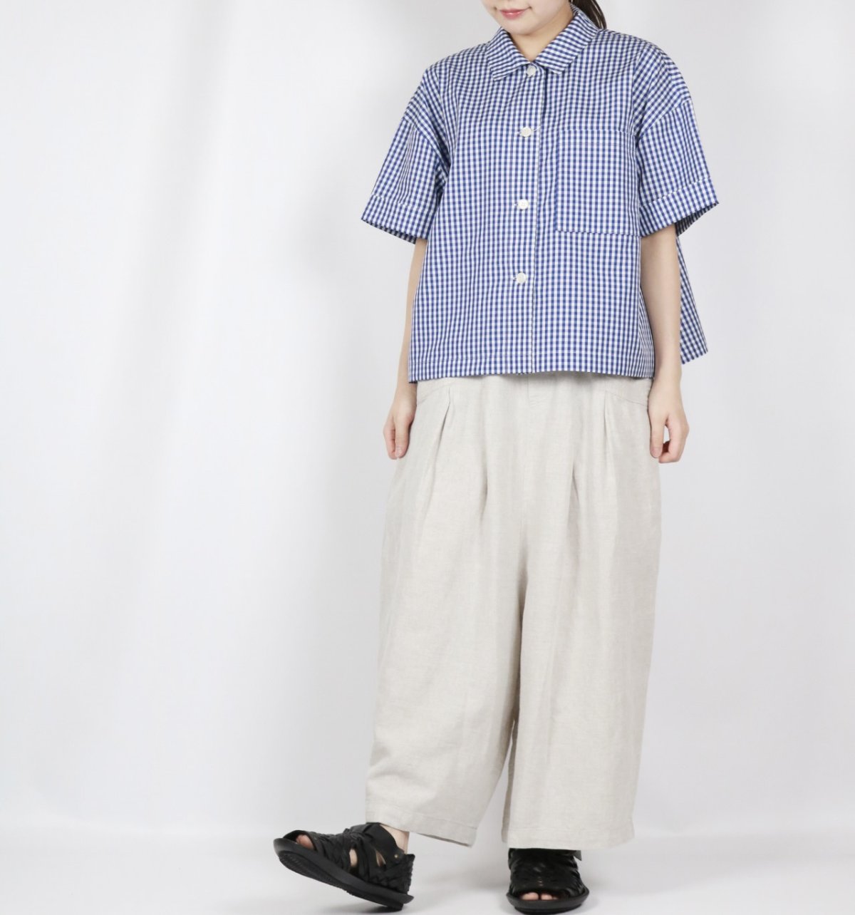 画像14: Vent d’ouest ギンガムチェッククールマックスシャツ 2色 (14)