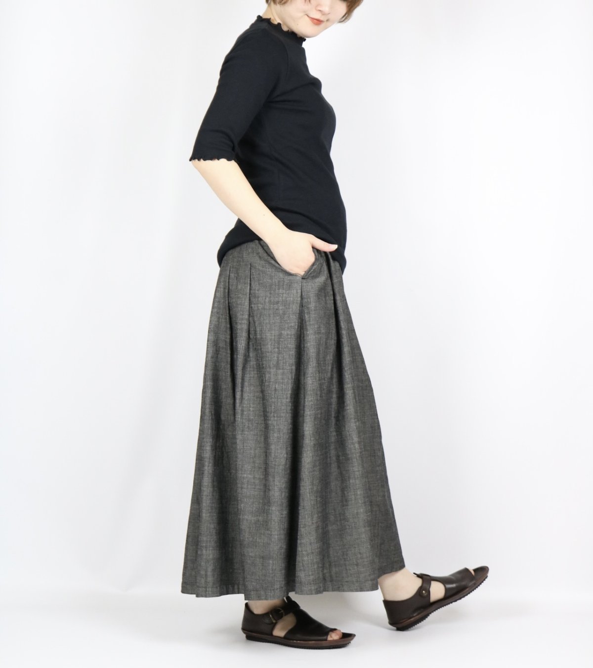 画像19: LUEUF テレコ５分丈プルオーバー 2色 (19)