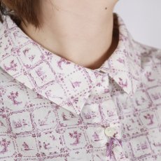 画像21: sosotto LIBERTYタナローン袖折り返し半袖ブラウス (Employee‘s Picnic)2色 (21)