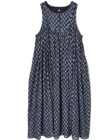 画像33: maison de soil  80s COTTON VOILE FLOWER BLOCK PRINT RAJASTHAN TUCK GATHERED NO/SL QUILTING DRESS 2色 2サイズ (33)