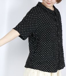 画像19: NARU 80ローンリップルシンプルドット ワイドカラーシャツ 2色 (19)