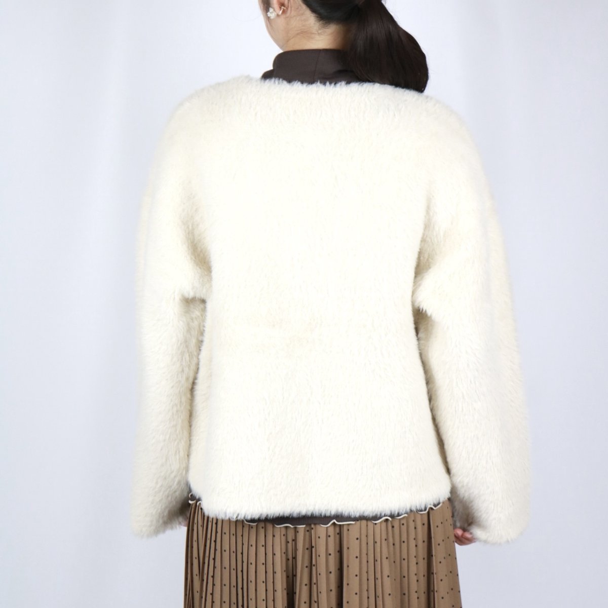 画像7: sosotto  フェイクファーニットカーデ   2色 (7)