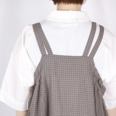 画像10: tumugu:　シャーリングチェック バルーンキャミワンピース　2色  (10)