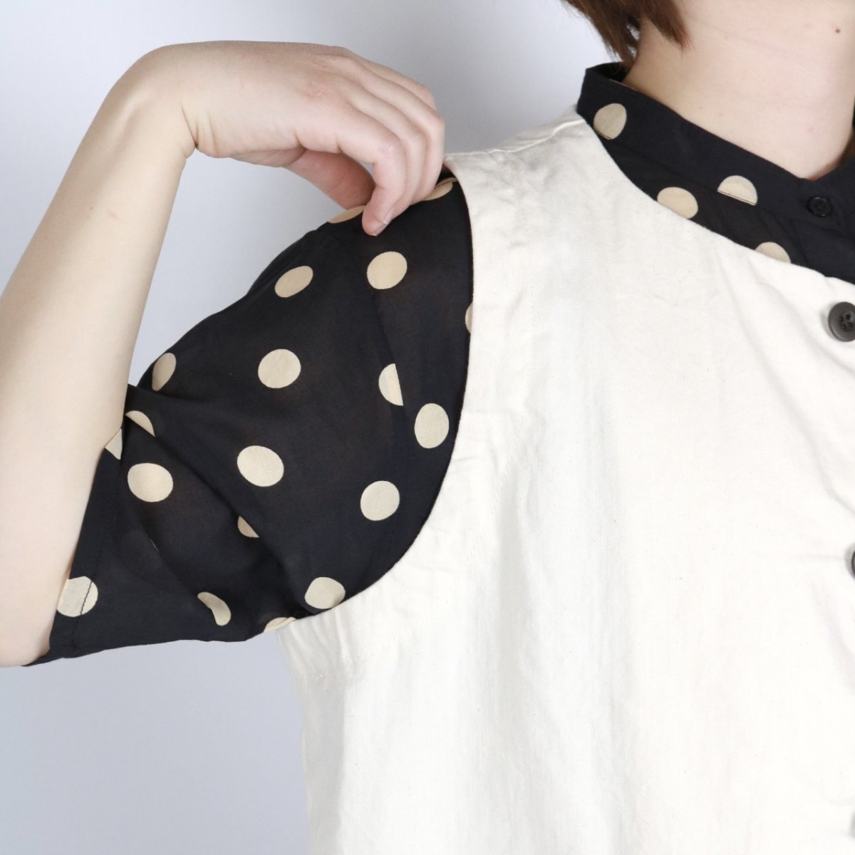 画像25: NARU 8ozムラデニムフロントボタンベスト　4色 (25)