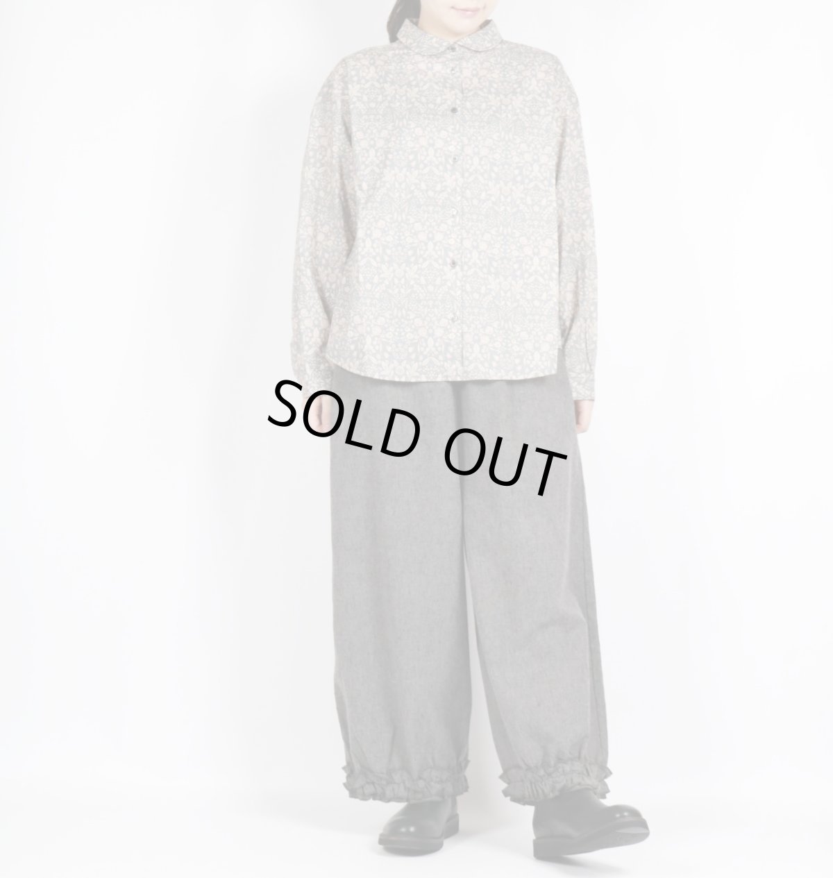 画像6: bluewillow コットン平織り無地起毛裾フリルパンツ 3色 (6)