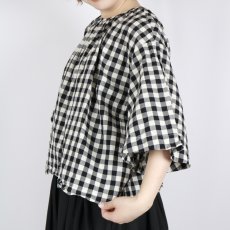画像15: Gauze# GINGHAM BELL SLEEVE PULLOVER 2色 (15)