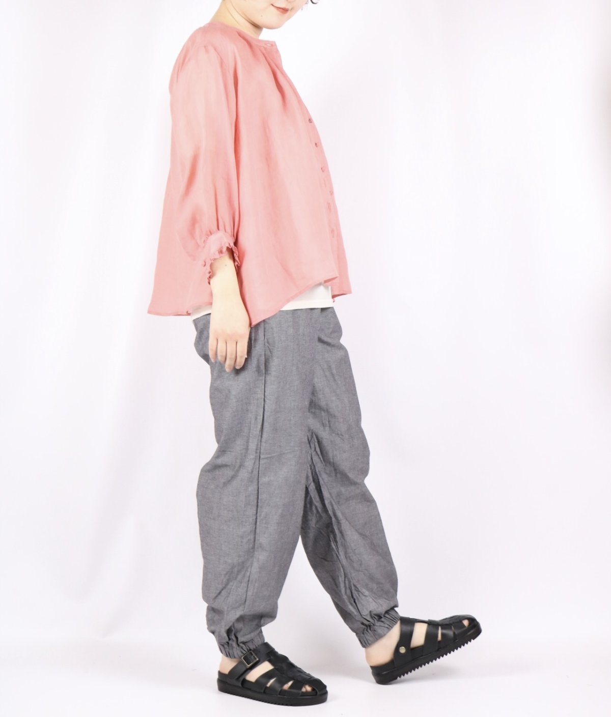 画像18: LUEUF　袖フリル ギャザーシャツ　3色 (18)