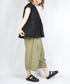 画像19: maison de soil 80s ORGANIC VOILE PLAIN CREW-NECK F/SLEEVE SHIRT WITH INVERTED PLEAT 2色 (19)