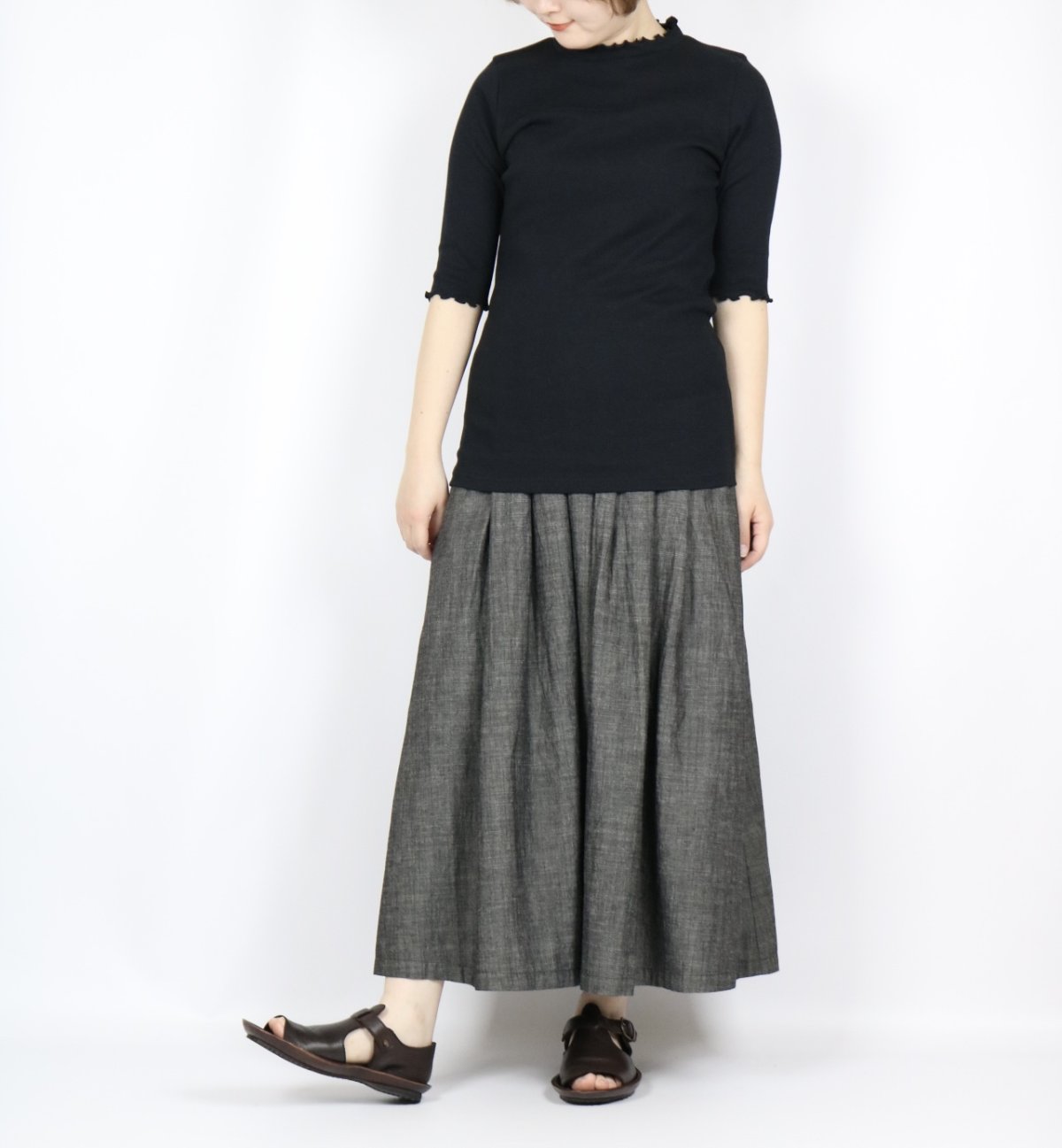 画像18: LUEUF テレコ５分丈プルオーバー 2色 (18)