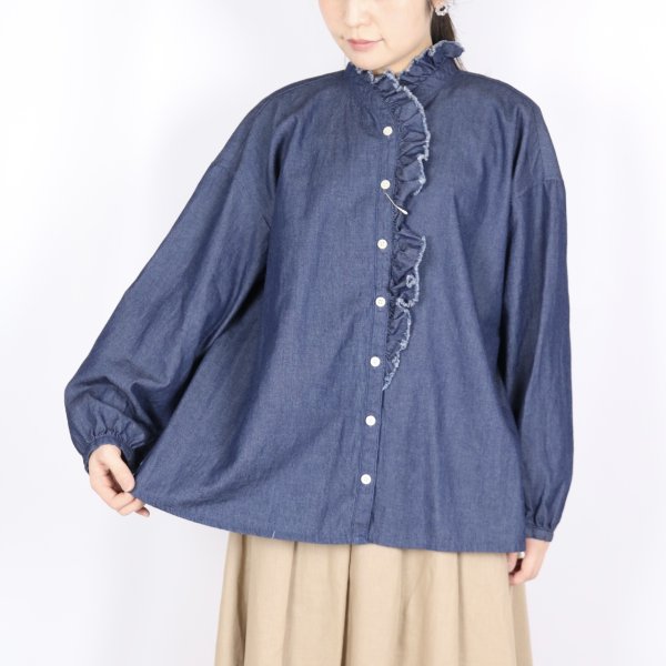 Vent d'ouest 4.5ozインディゴデニムブラウス - toritoRu