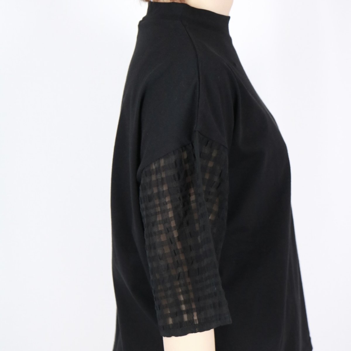 画像23: nachukara ナチュラル天竺袖コンビTシャツ　2色 (23)