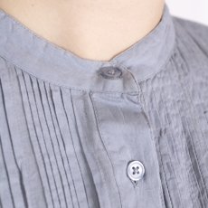 画像8: SOIL 80s COTTON VOILE PLAIN BANDED COLLAR S/SL PINTUCK SHIRT 2色 (8)