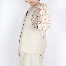 画像2: nachukara 綿麻先染ツイル フロントカーブ2wayベスト 3色 (2)