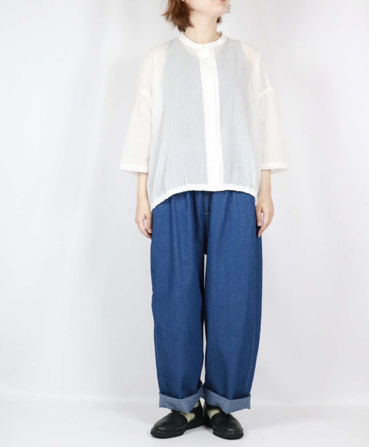 画像14: nachukara ワッシャーボイル裾ゴムシャツ 3色 (14)