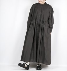 画像12: maison de soil 60s ORGANIC CAMBRIC PLAIN BANDED COLLAR DRESS WITH MINI PINTUCK 2色 (12)