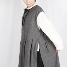 画像23: bluewillow コットンリネン平織り無地起毛 サイドスリットワンピース 2色 (23)