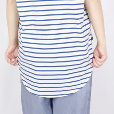 画像26: tumugu スープレコットン ボーダー天竺 裾ラウンド 半袖ロングT 2色 (26)