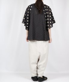 画像7: SOIL  VOILE DOT PRINT(PATCHWORK) V-NECK FRARED SLEEVE PULLOVER  2色 (7)