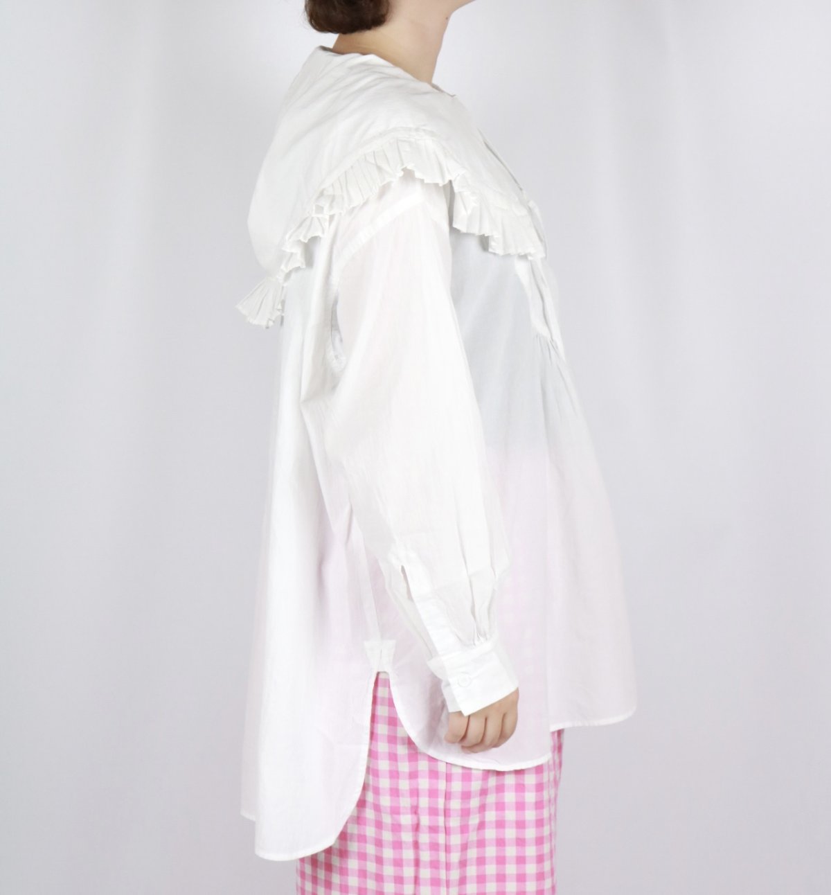 画像16: tumugu: ふわふわコットンフリルフードプルオーバー2色 (16)