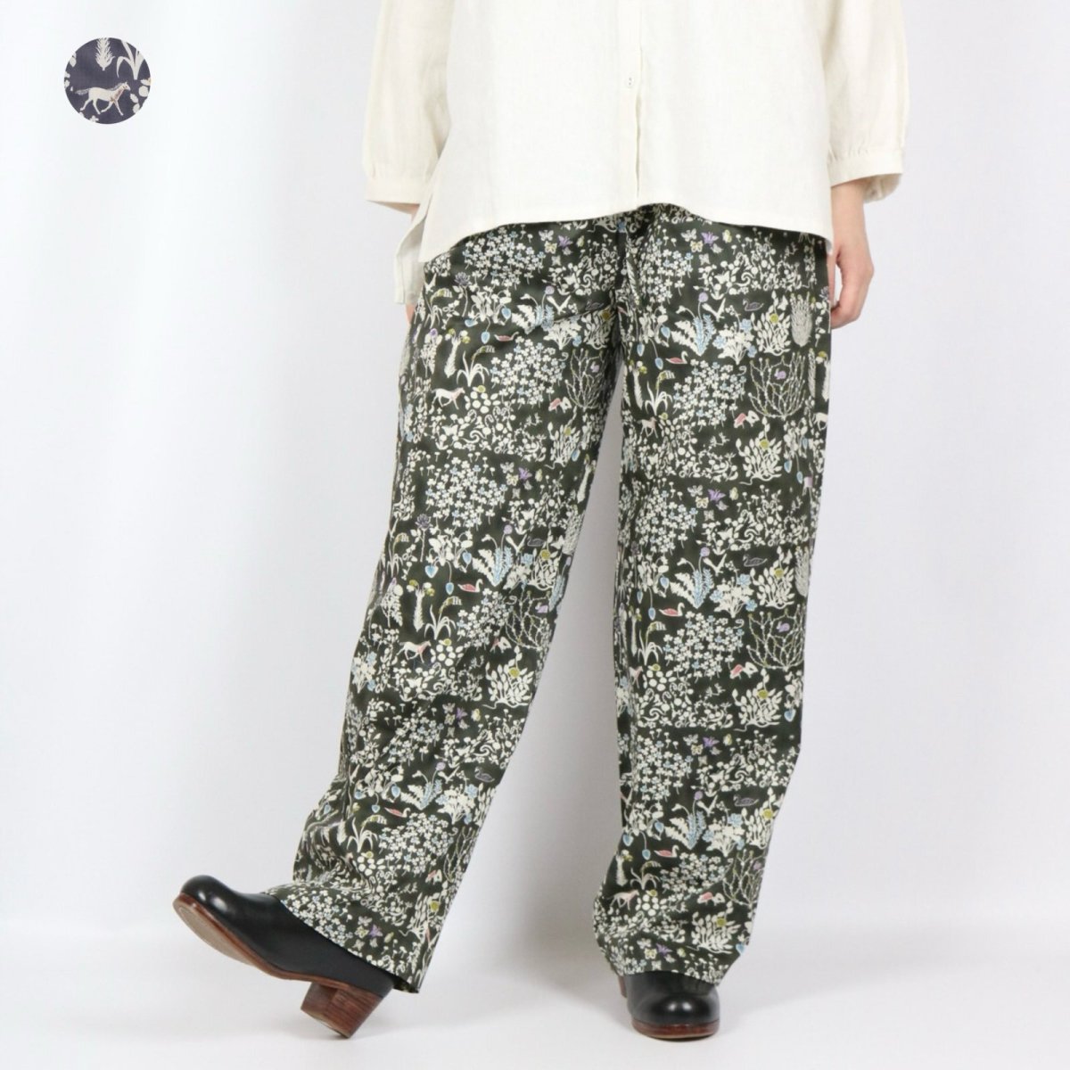 画像2: SOSOTTO LIBERTYPRINTタックギャザーパンツ　2色 (2)