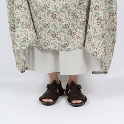 画像1: NARU  80s VOILE PAISLEY FLOWER PRINT GATHERD SKIRT 