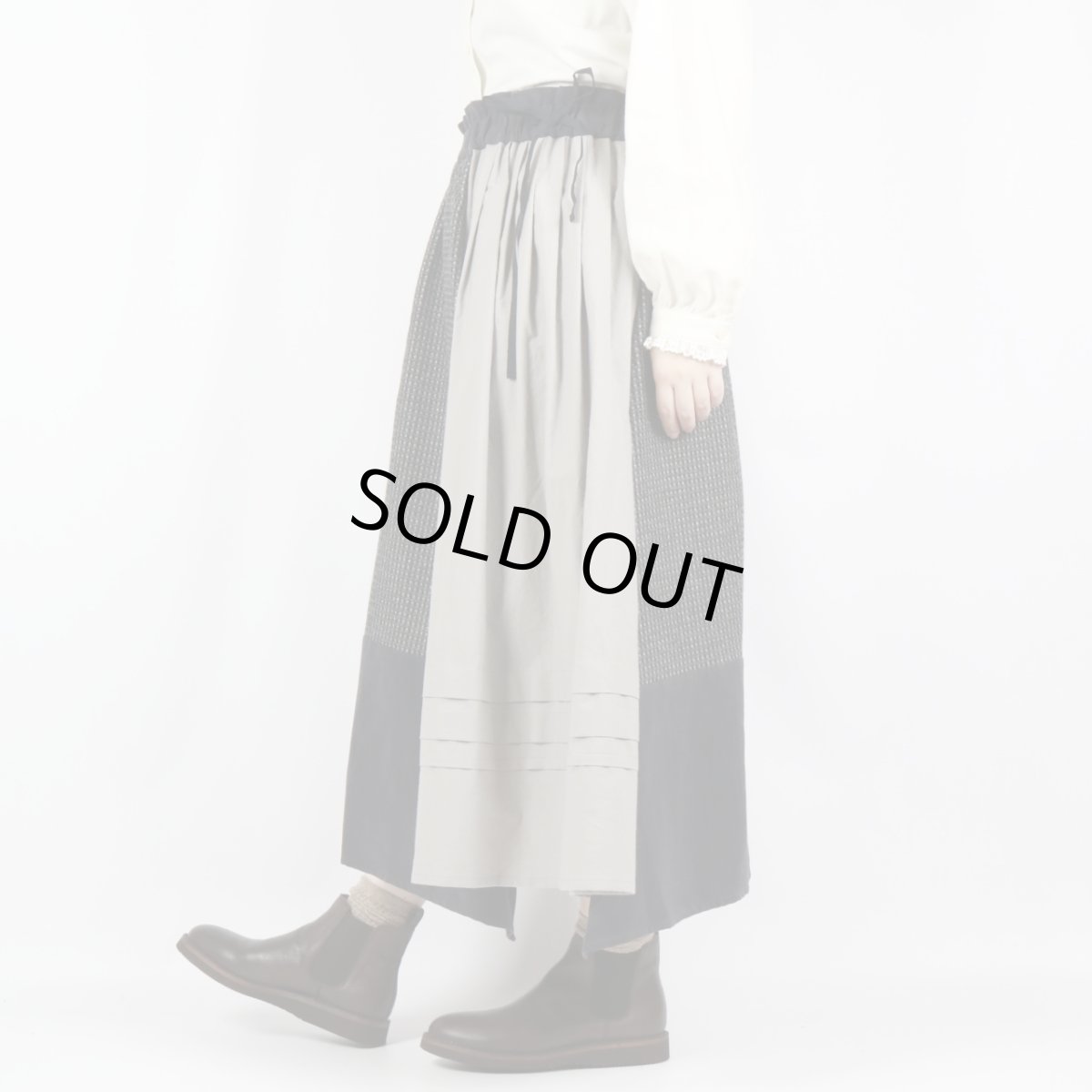 画像11: MAGALI ピンドットツイード・ヴィンテージ・スカート　グレー (11)