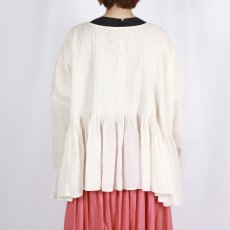 画像3: maison de soil 80s ORGANIC COTTON SMALL CHECK&VOILE PLAIN(OVER DYE) MINI PINTUCK PULLOVER 2色 (3)