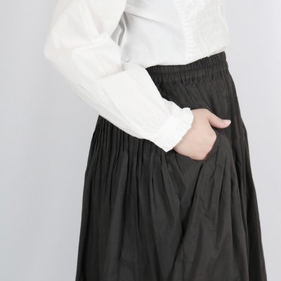 画像3: maison de soil     60s ORGANIC CAMBRIC PLAIN PINTUCK FLARED SKIRT 　2色　２サイズ