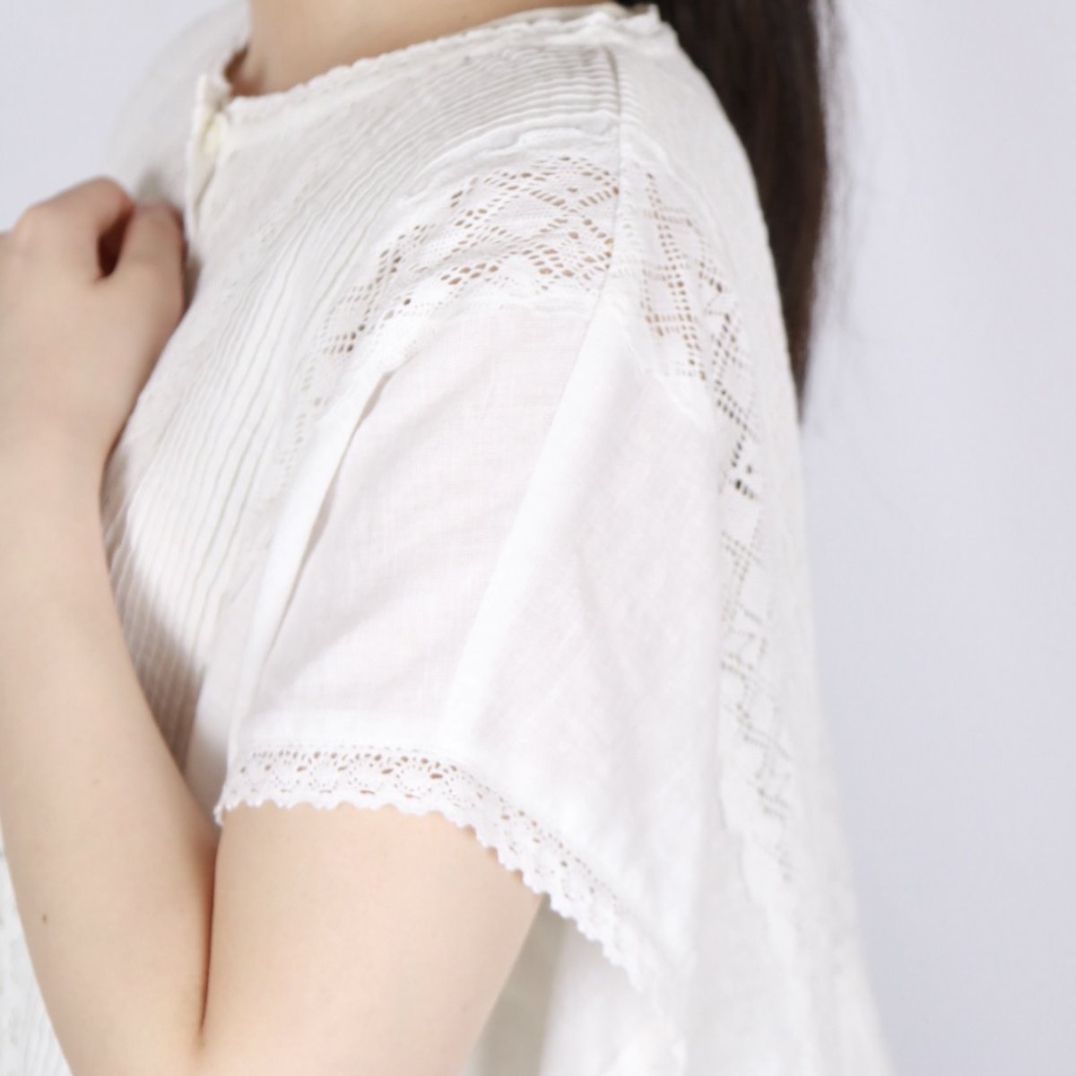 画像25: tumugu: コットンリネン ボイルレースベスト　3色 (25)