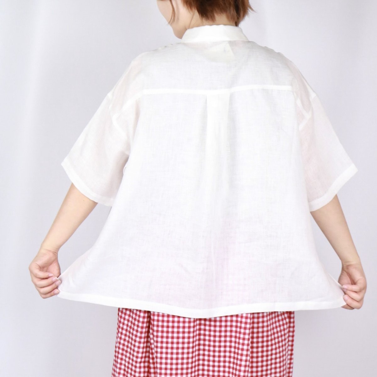 画像29: nachukara リネンポプリンシャツカラーブラウス 3色 (29)