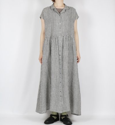 画像2: SOIL 60s LINEN CHECK OPEN COLLAR SHIRT DRESS 2サイズ