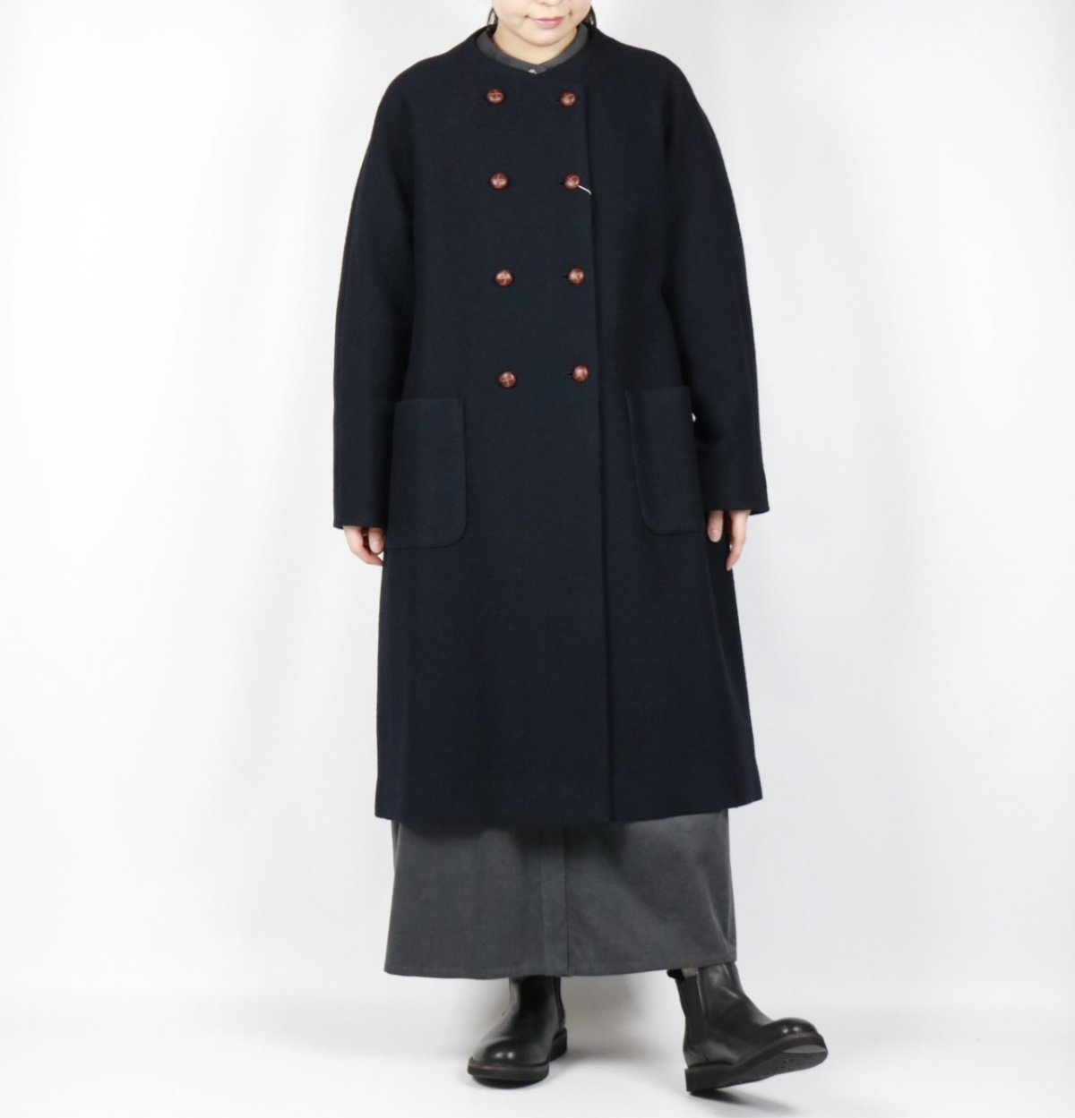 画像13: Vent d'ouest ウールソフト圧縮ノーカラーコート 4色 (13)