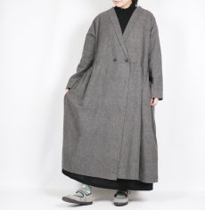 画像24: bluewillow コットン平織り無地起毛ショールカラーコートワンピース 2色 (24)