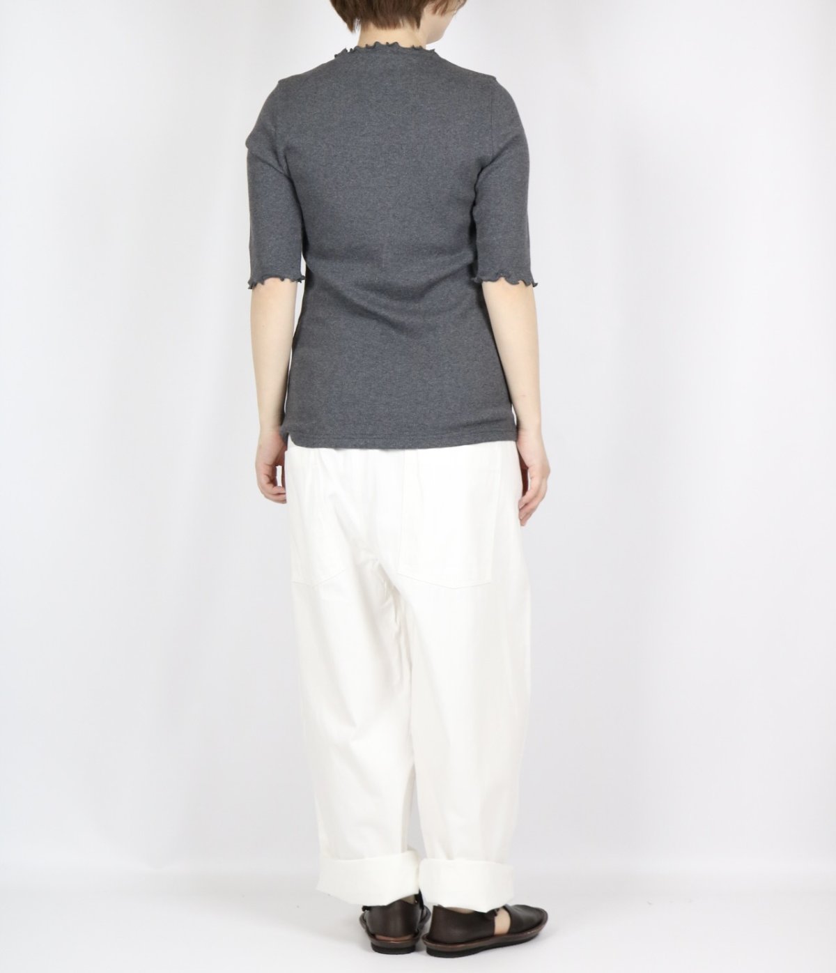 画像7: LUEUF テレコ５分丈プルオーバー 2色 (7)