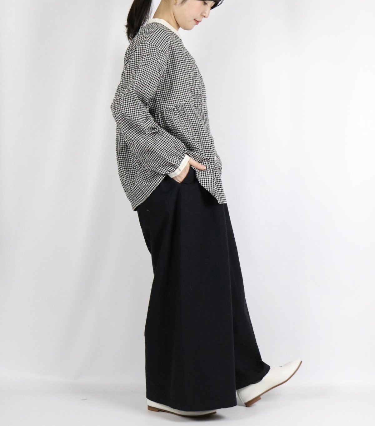 画像15: nachukara ヘリンボーンシャーリング クレリックシャツ 3色 (15)